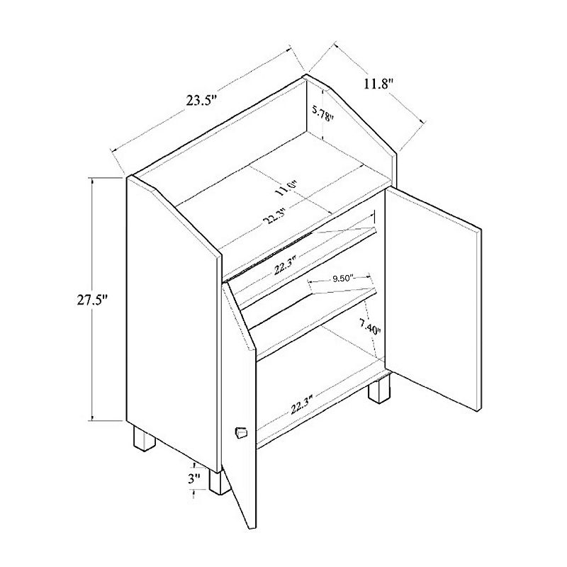 Baxton Studio Rossin Shoe Cabinet