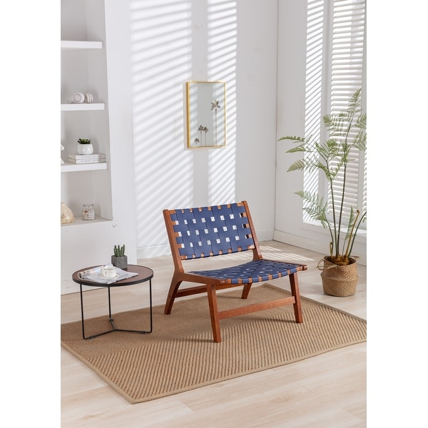 Solid Wood Frame Chair With White Wool Carpet