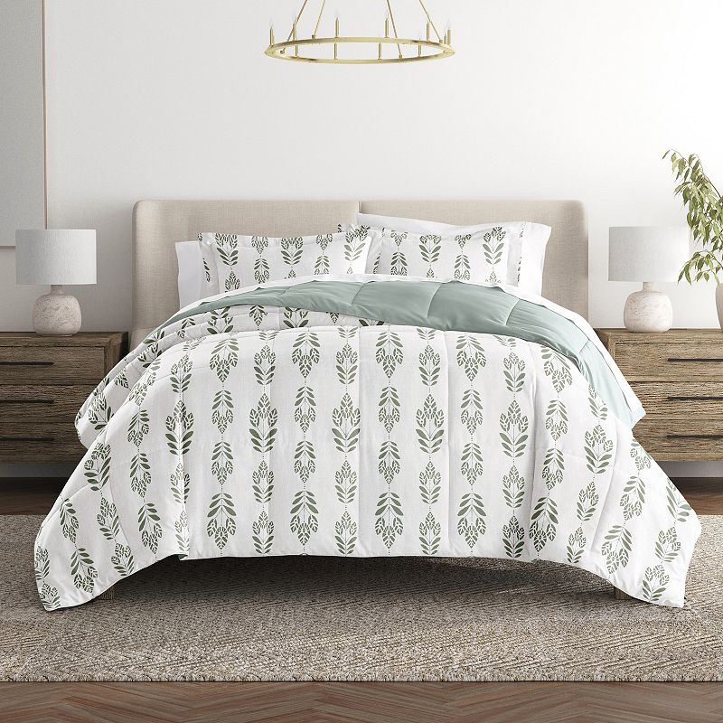 Urban Loft's Ultra Soft Floral Patterned Reversible Comforter Set Microfiber