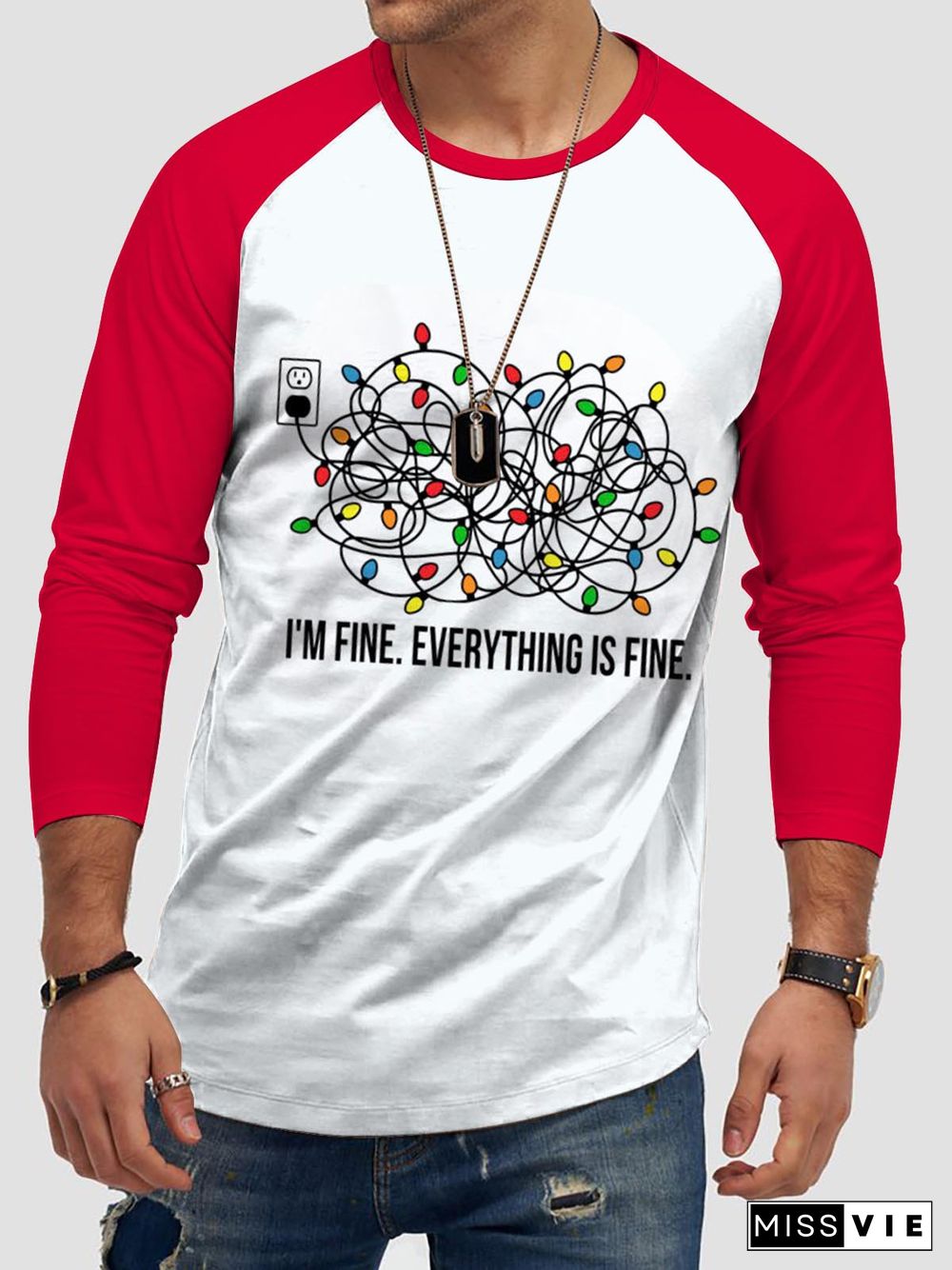 Christmas Graphic Long Sleeve Loose Tee