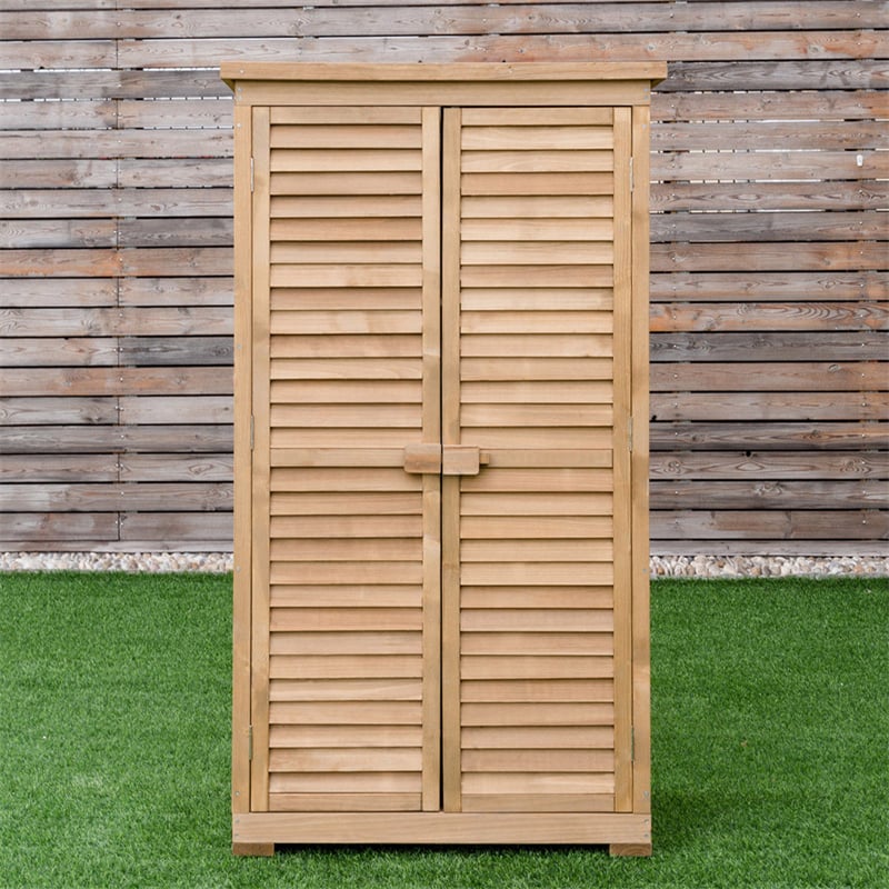 Canada Only - 63'' Tall Wooden Garden Storage Shed in Shutter Design