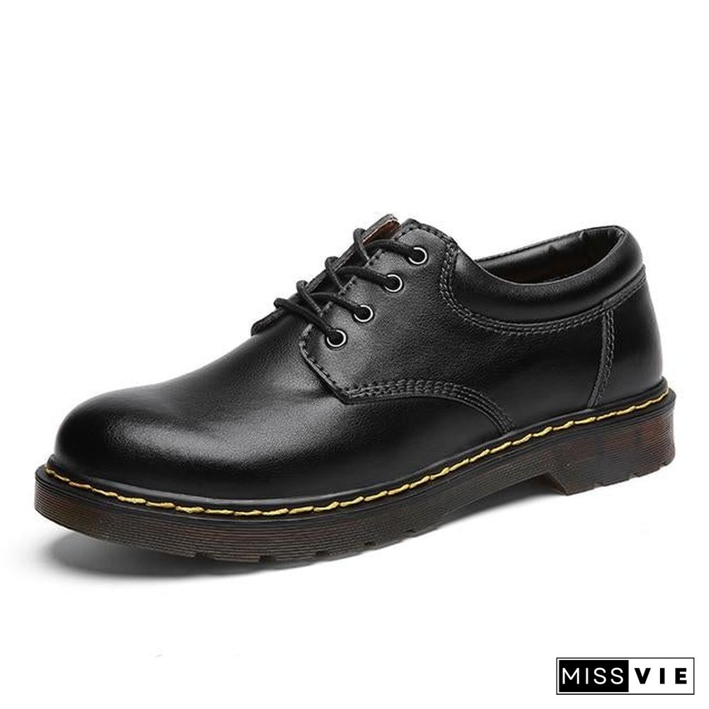 Leather Men Shoes Spring Work Safety Casual Shoes Fashion Flats Oxfords Loafers