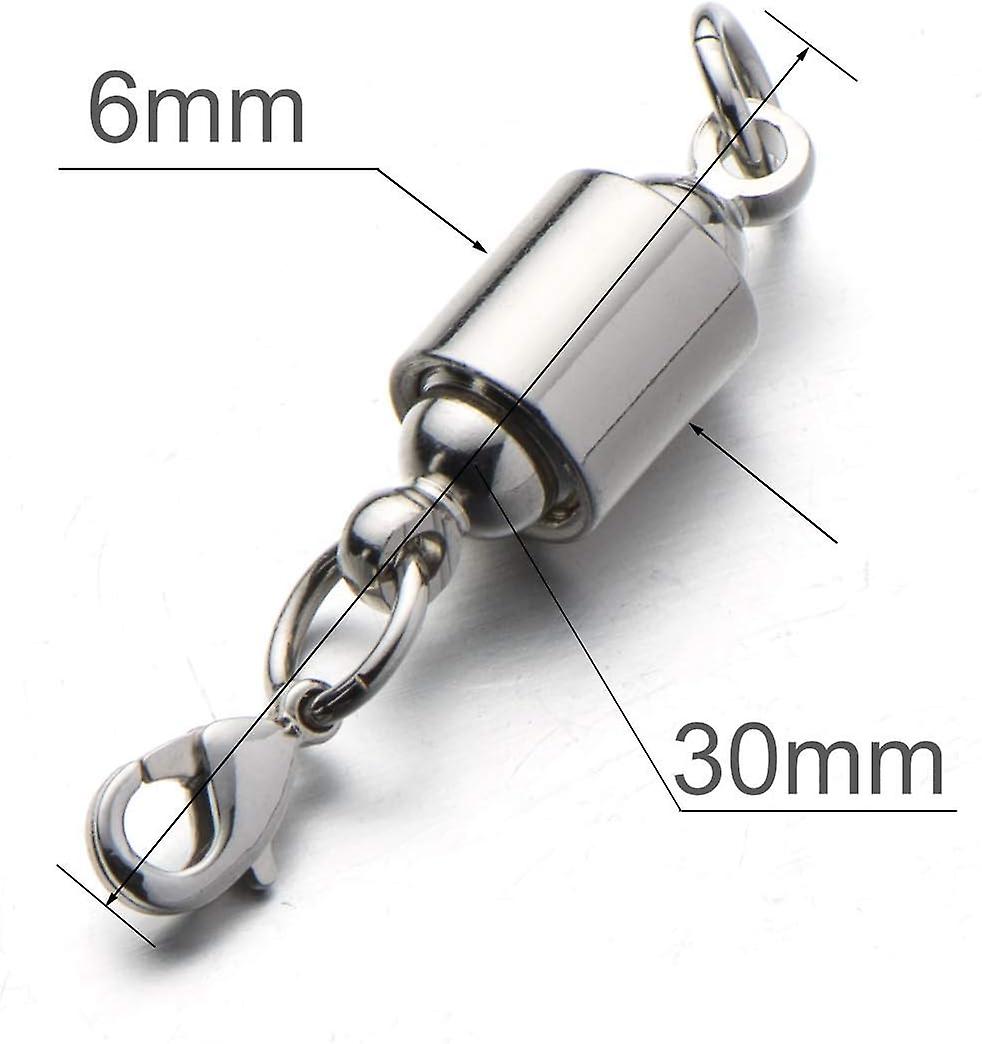 Screw Locking Magnetic Necklace Clasps And Closures Safety Easy Jewelry Clasps 6mm Light And Small Keep The Clasp In Back 8pcs Silver