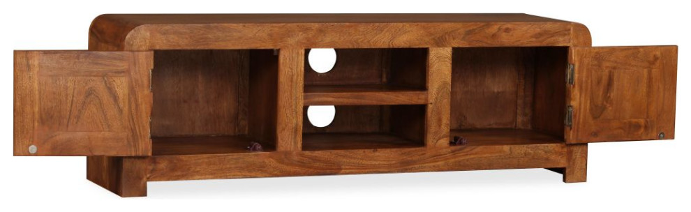 vidaXL TV Stand TV Unit Sideboard TV Console Solid Wood with Honey Finish   Rustic   Entertainment Centers And Tv Stands   by vidaXL LLC  Houzz