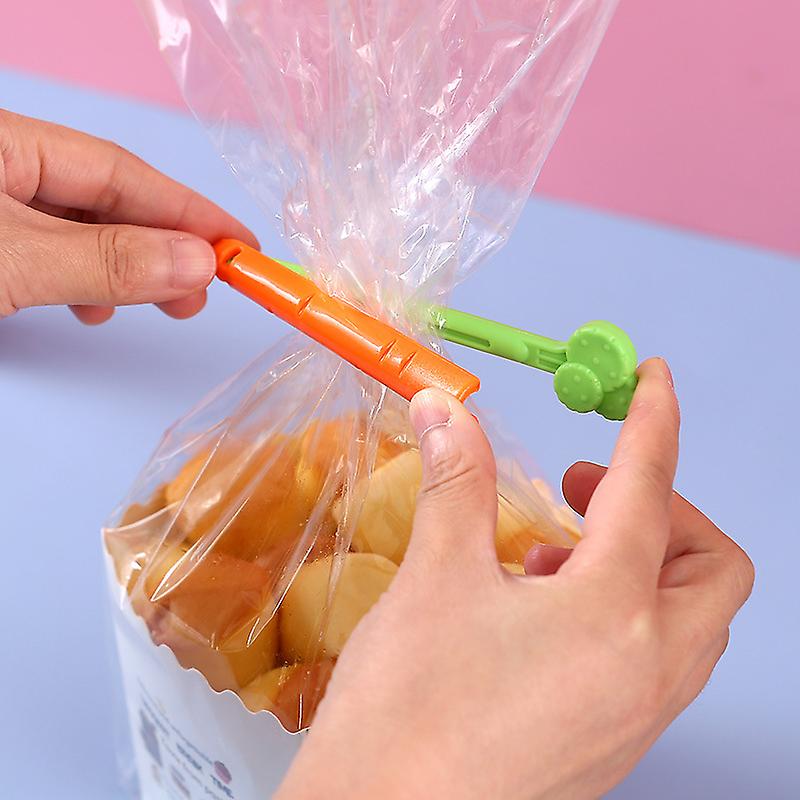 5 Pieces Of Food Snack Bag Sealing Clip Creative Carrot Sealing Clip Bag， Viscose Storage Box