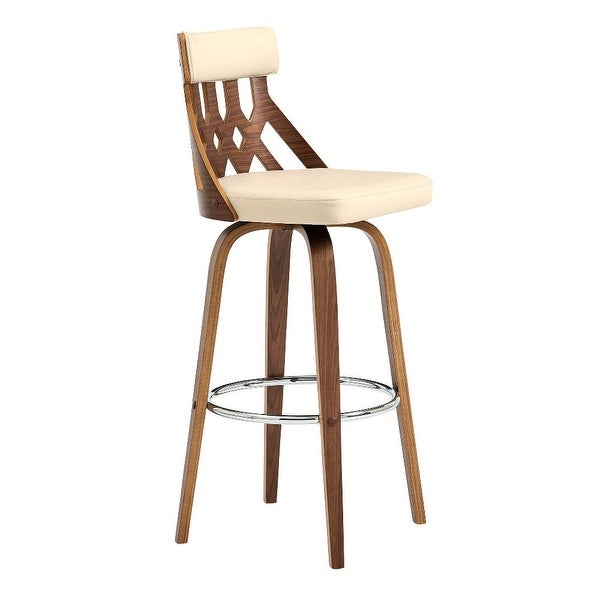 Swivel Bar Stool with Ornate Geometric Cut Out Back - 19 L x 19 W x 41 H Inches