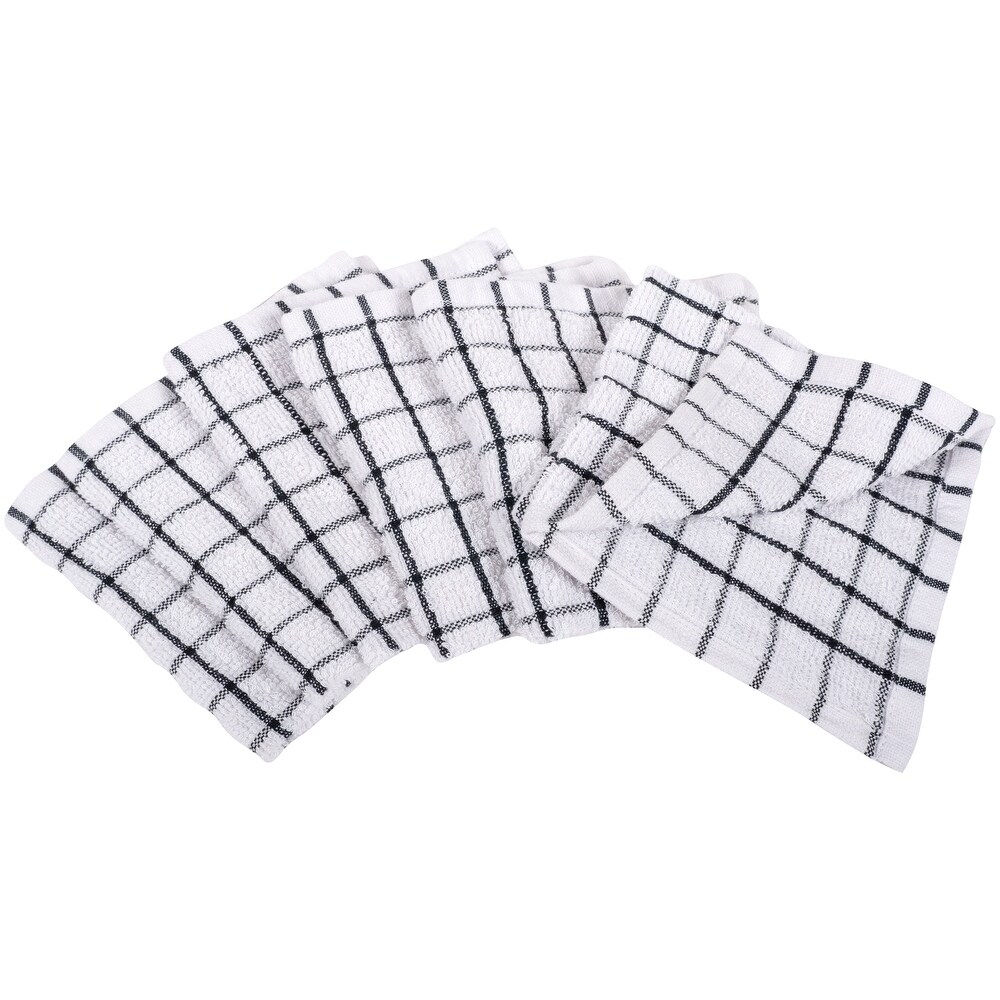 Checkered Terry Dish Cloths  Set of 6