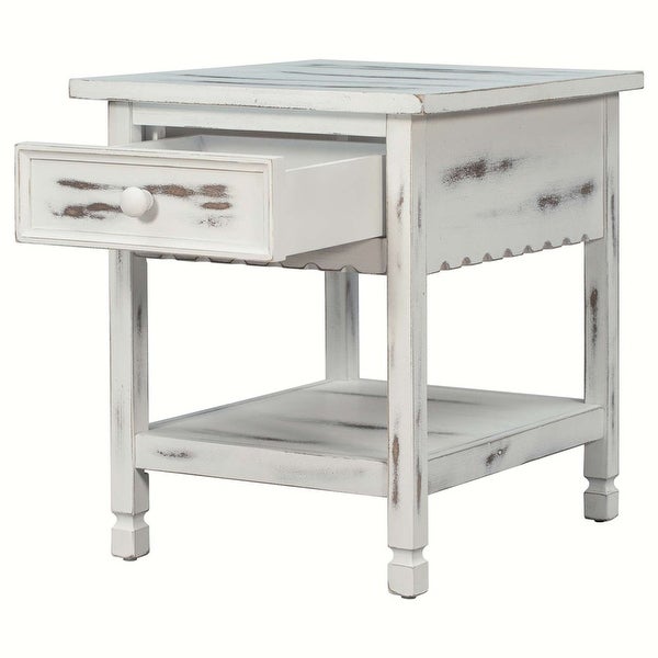 Classical End Table with Open Styled Shelf Large Storage Space