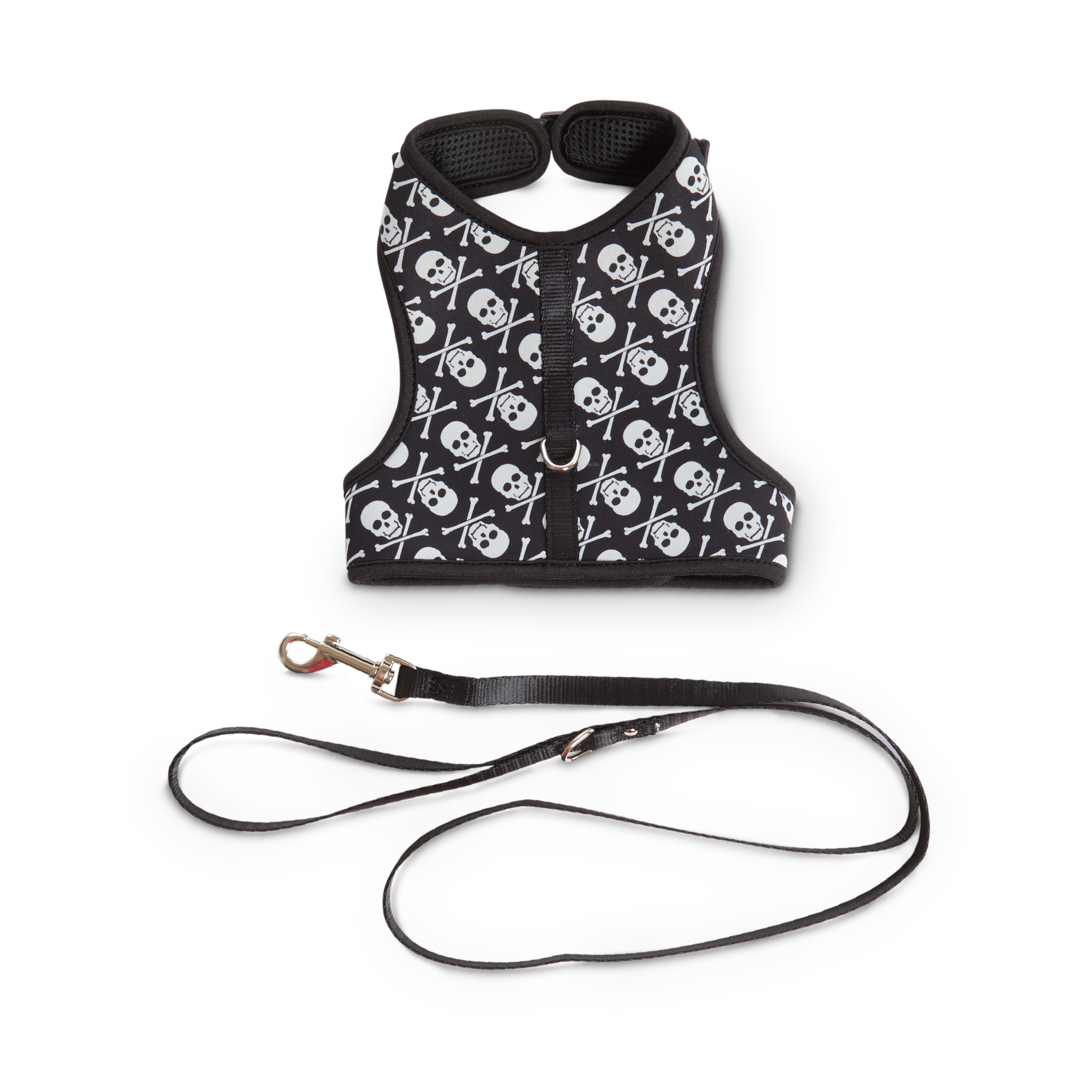 Bond  Co. Skull  Crossbones Cat Harness  Leash Set