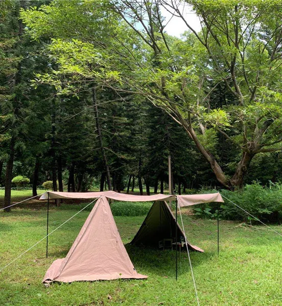 Camping Outdoor Shelter Single picnic TC Polyester cotton tent Canopy Bushcraft Person Hiking  Waterproof