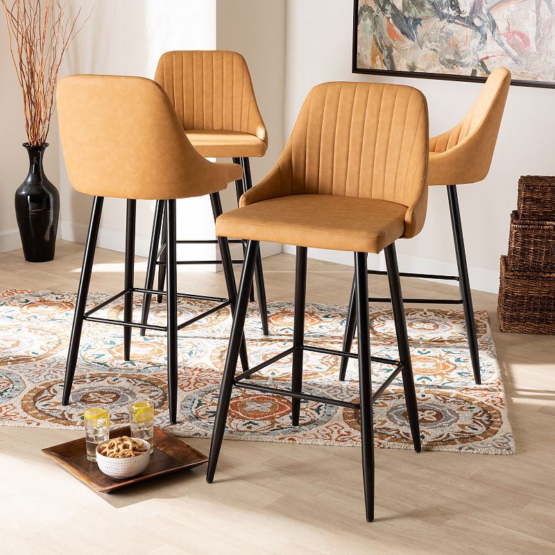 Baxton Studio Walter Bar Stool 4-piece Set