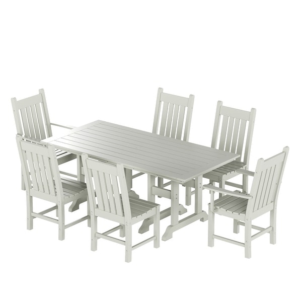 Polytrends Laguna Hdpe All Weather Outdoor Patio Dining Set with Rectangle Table，Side Chairs (7Piece Set)