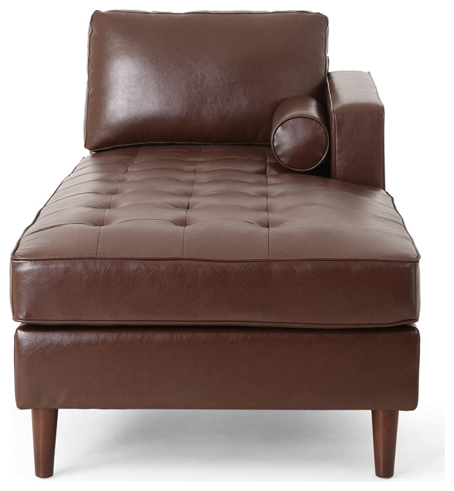 Upholstered Chaise Lounge  Dark Brown + Espresso   Transitional   Indoor Chaise Lounge Chairs   by Baxton Studio  Houzz