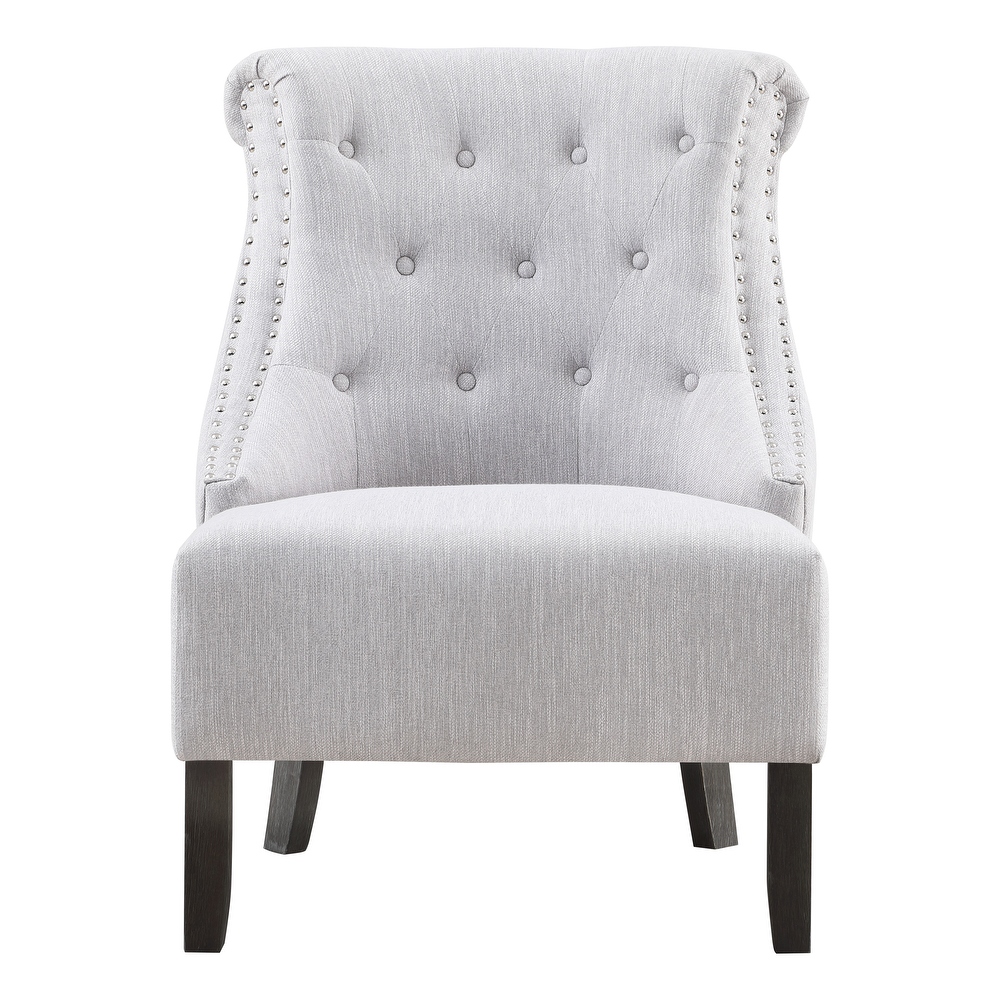 Evelyn Tufted Chair with Grey Wash Legs