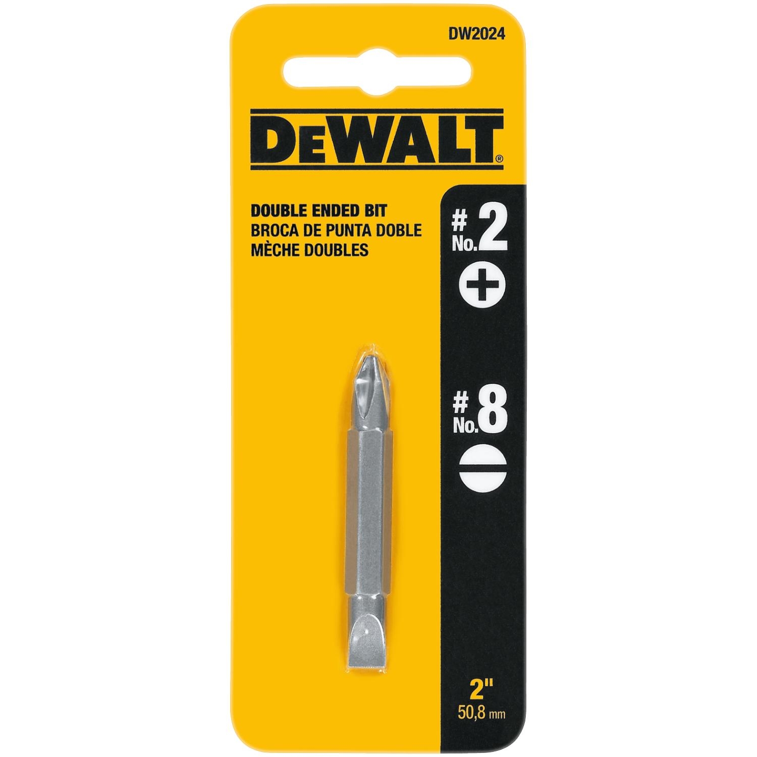 DW Phillips/Slotted #2/#8 X 2 in. L Double-Ended Screwdriver Bit Heat-Treated Steel 1 pc