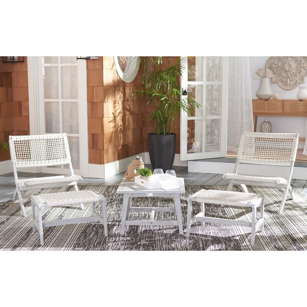 SAFAVIEH Casella Acacia/ Rope Outdoor Chair and Table Set