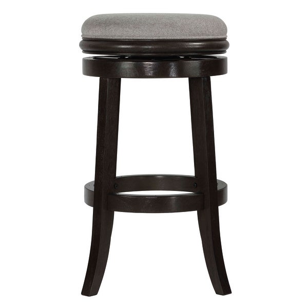 Cortesi Home Clyffe Grey Backless Solid Wood Swivel Stool