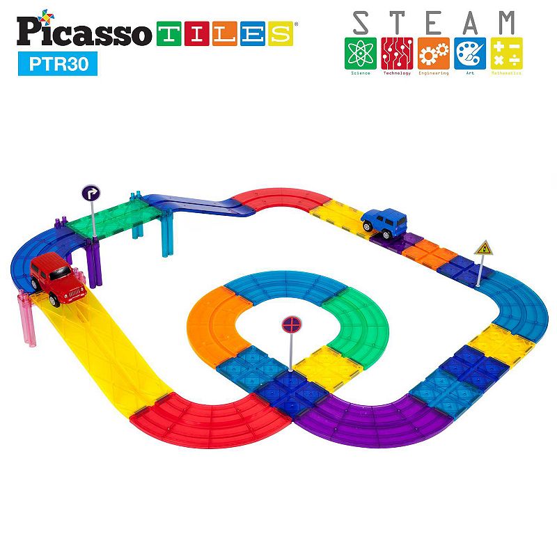 PICASSOTILES 30PC Race Track BUILDING BLOCKS