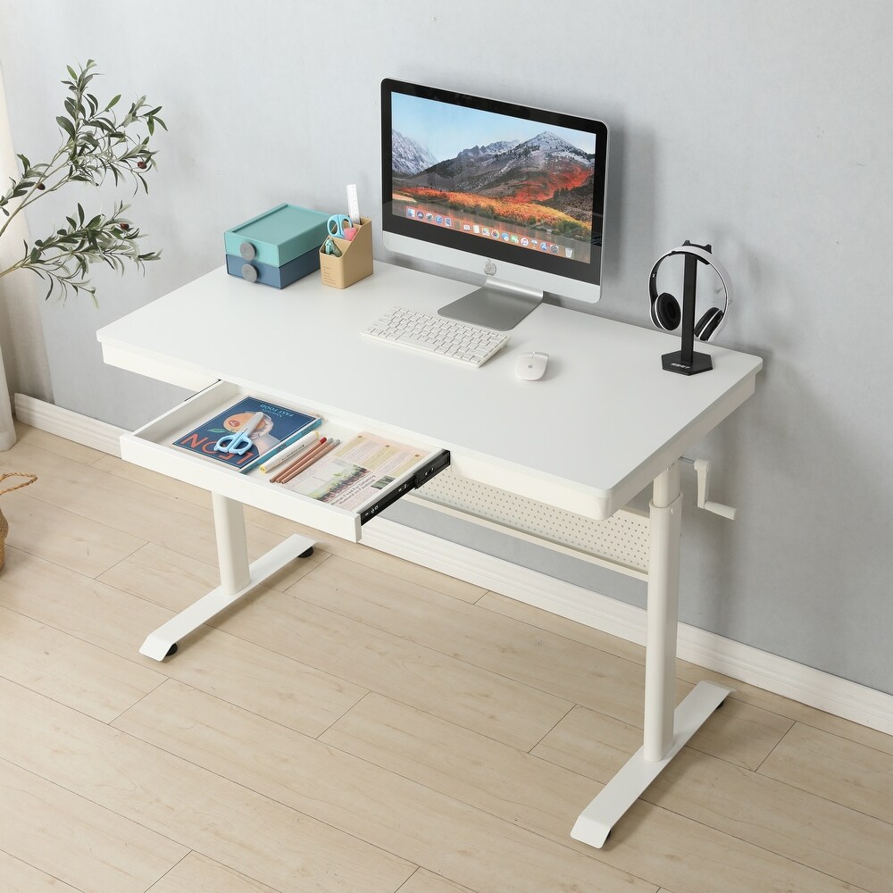 Standing Desk with Metal Drawer Adjustable Height Stand up Desk