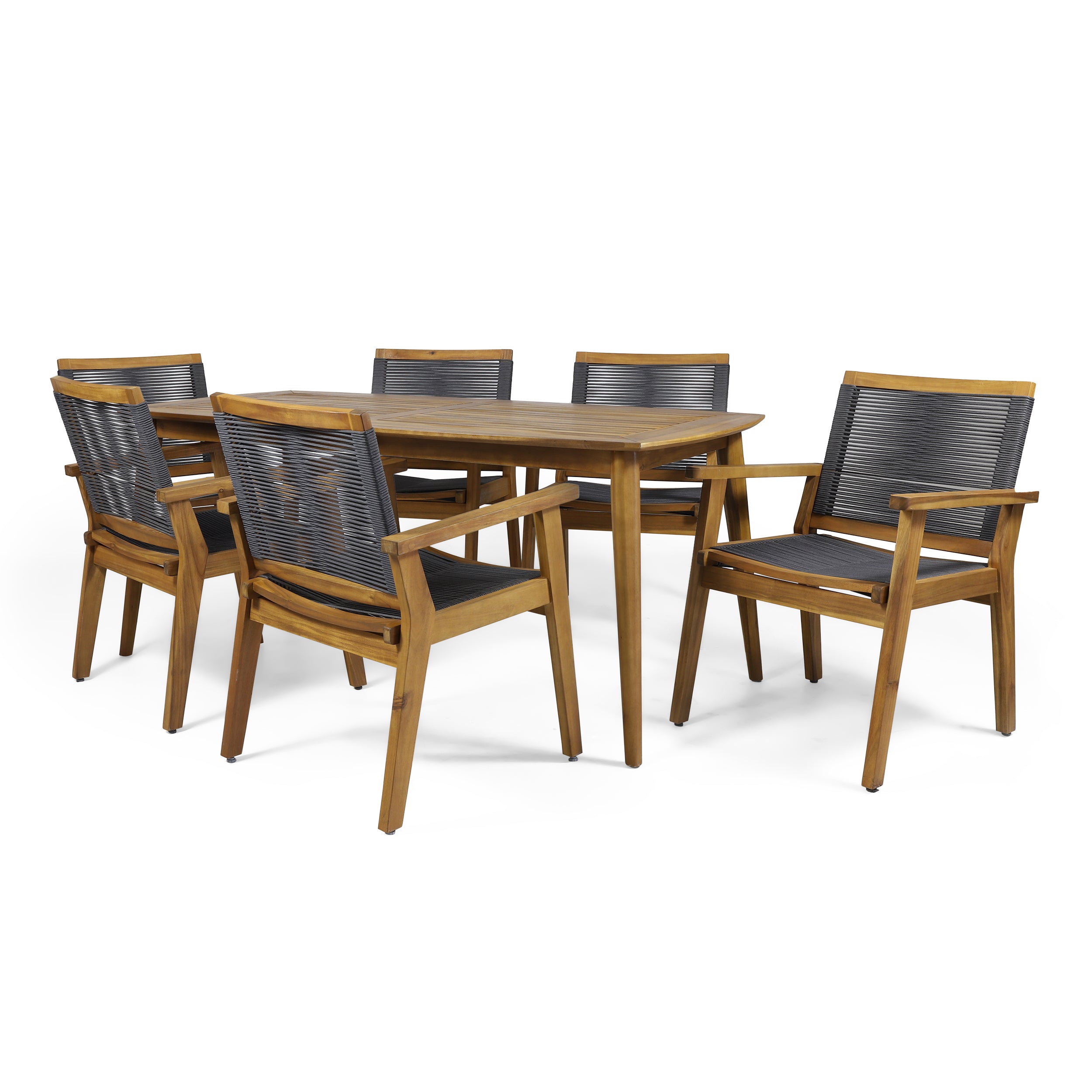 Specter Outdoor 7 Piece Acacia Wood Dining