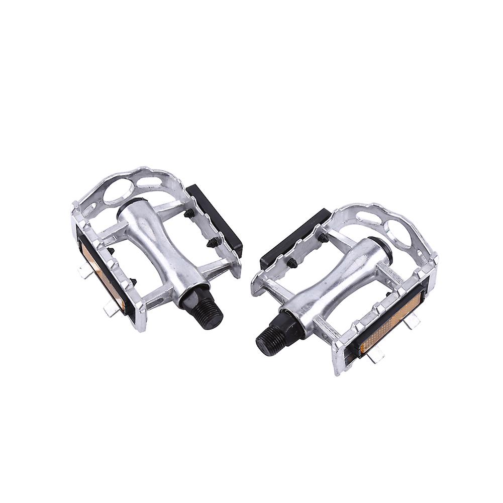 1 Pair Aluminium Alloy Bicycle Pedals Cycling Pedals Platform Pedals For Road Mtb Bike(silver)