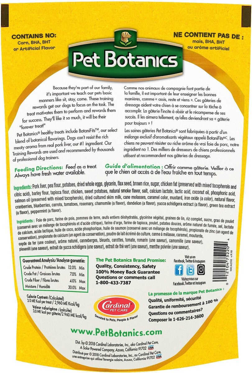 Pet Botanics Training Reward Chicken Flavor Dog Treats