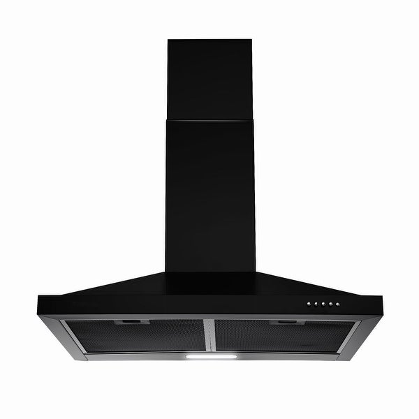 24 inch Wall Mounted Range Hood Kitchen Exhaust Stove Vent Hood 450 CFM 3-Speed Fan w/LED