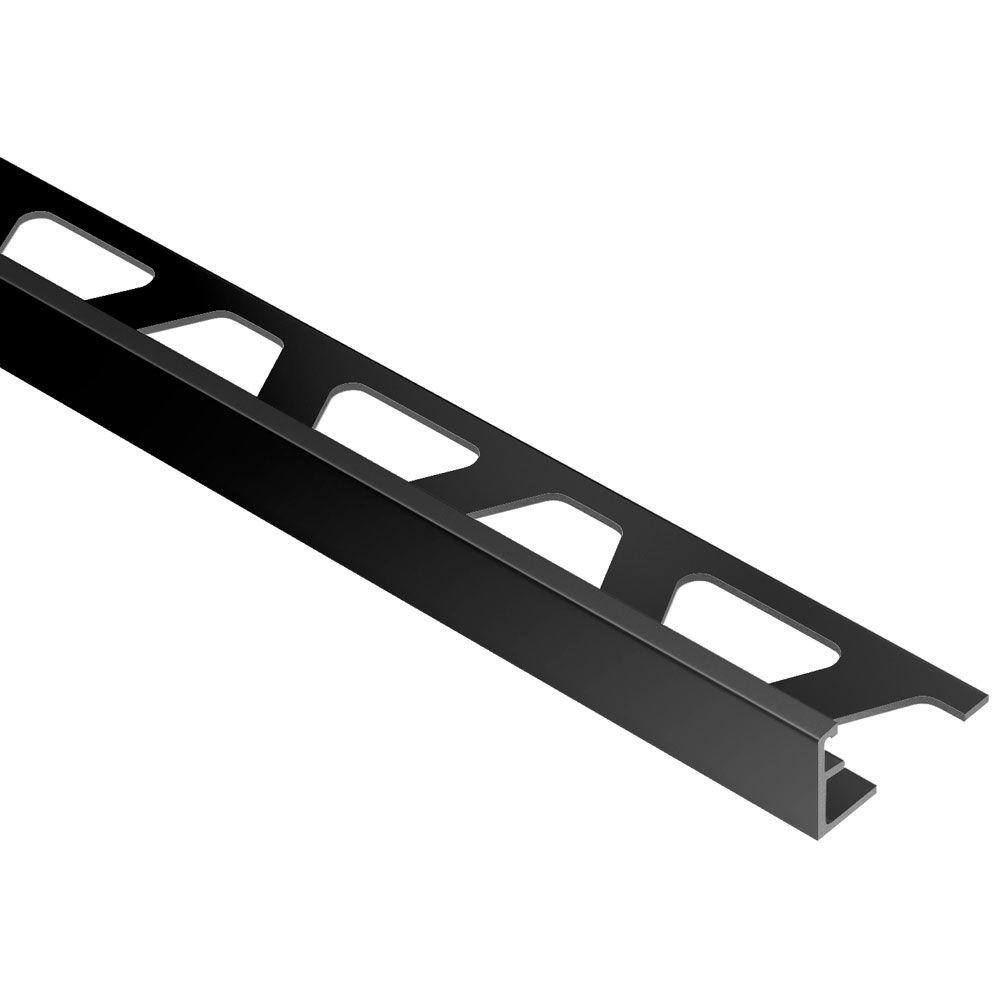 Schluter Systems Schiene Bright Black Anodized Aluminum 12 in. x 8 ft. 2-12 in. Metal Tile Edging Trim A125AGSG