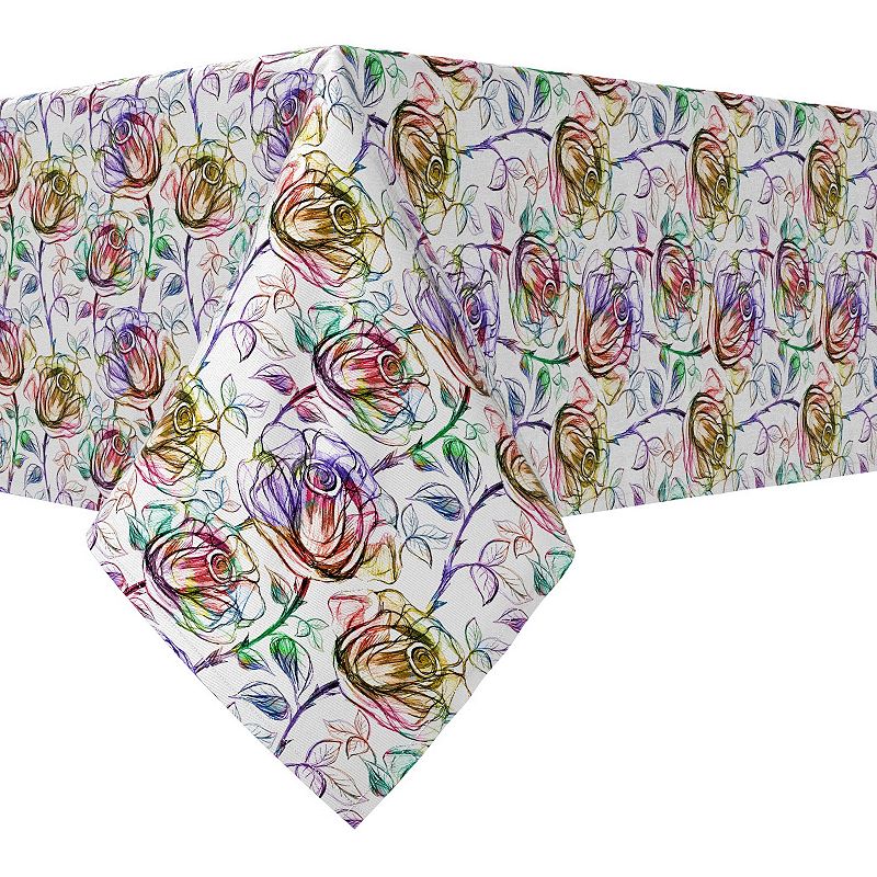 Rectangular Tablecloth， 100% Cotton， 52x104， Floral 195