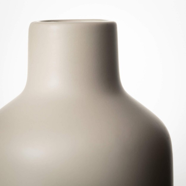 Matte Gray Bottle Vase Ceramic