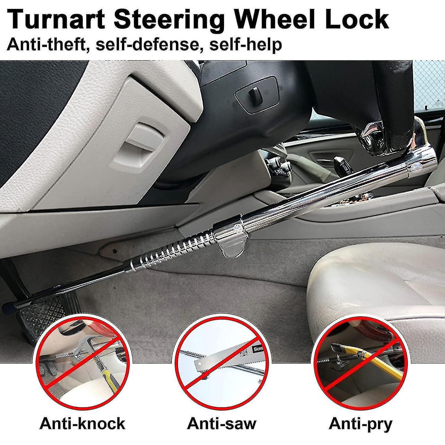 Steering Wheel Lock Bar， Anti-theft Security Pedal Lock， Telescopic Steering Wheel Lock With Solid S