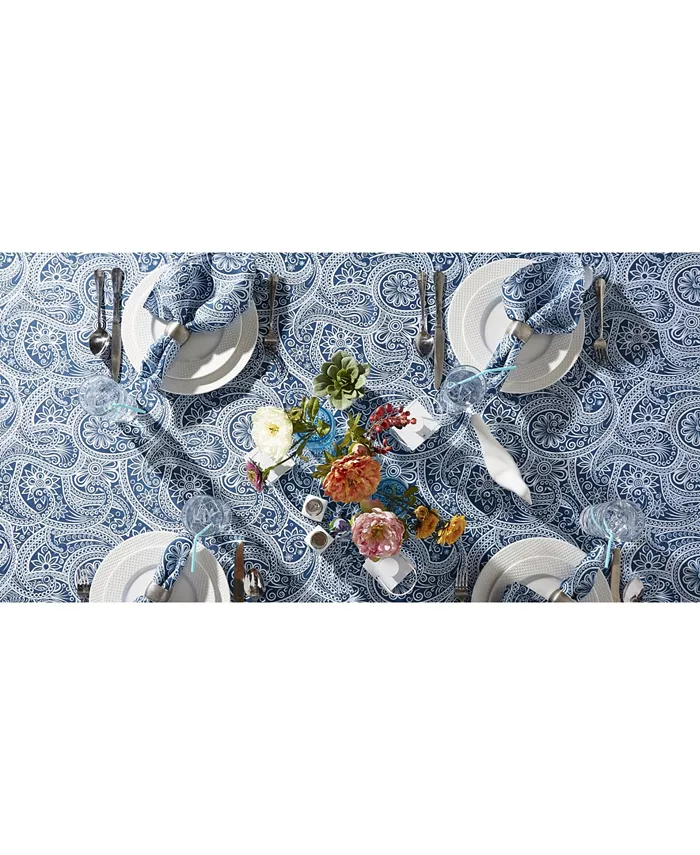 Design Imports Paisley Print Outdoor Tablecloth 60 Round