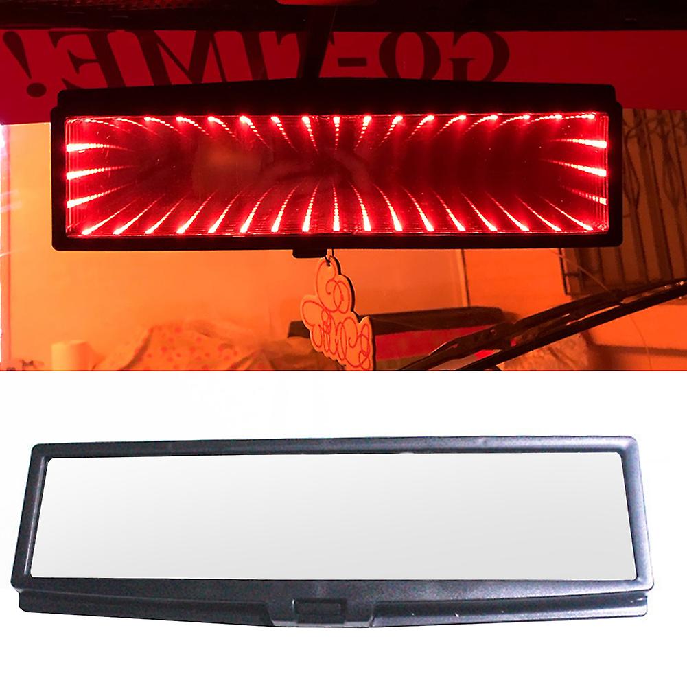 Car Interior Led Infinite Mirror Adjustable For Modification 3d Led Car Rear View Mirror Pink