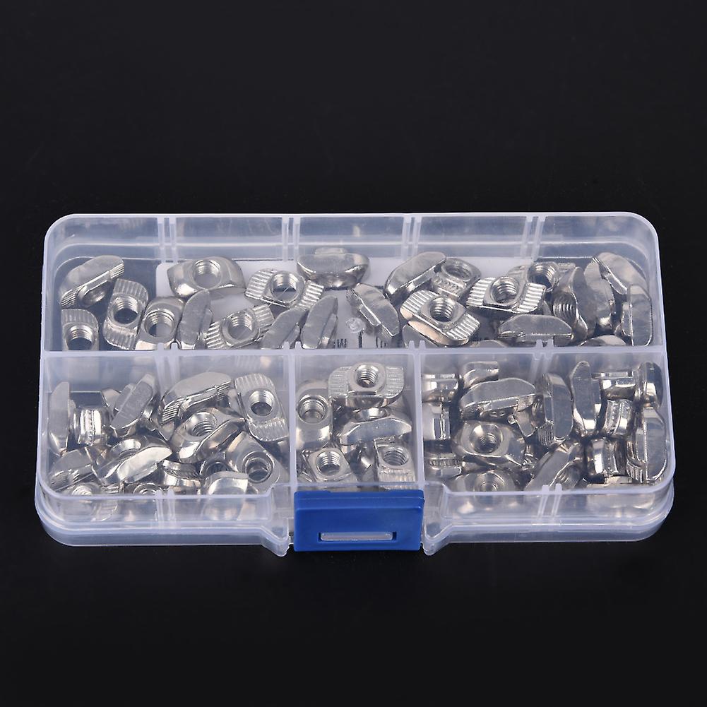 120 Pcs Black M4 M5 M6 T Slot Nuts Oxide Finish T Sliding Nut Block Clamping Table Slot Nut Fasteners