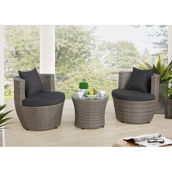 Bistro AllWeather Conversation Set with Two Round Chairs and 18