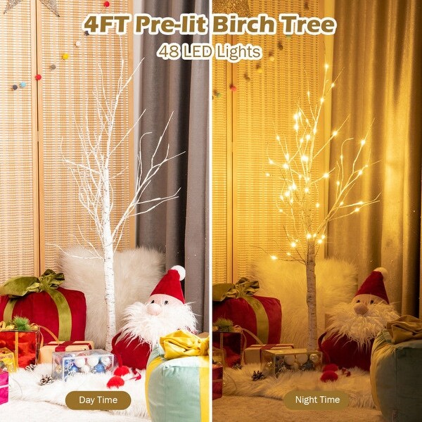 Christmas Decor Birch Tree with Lights