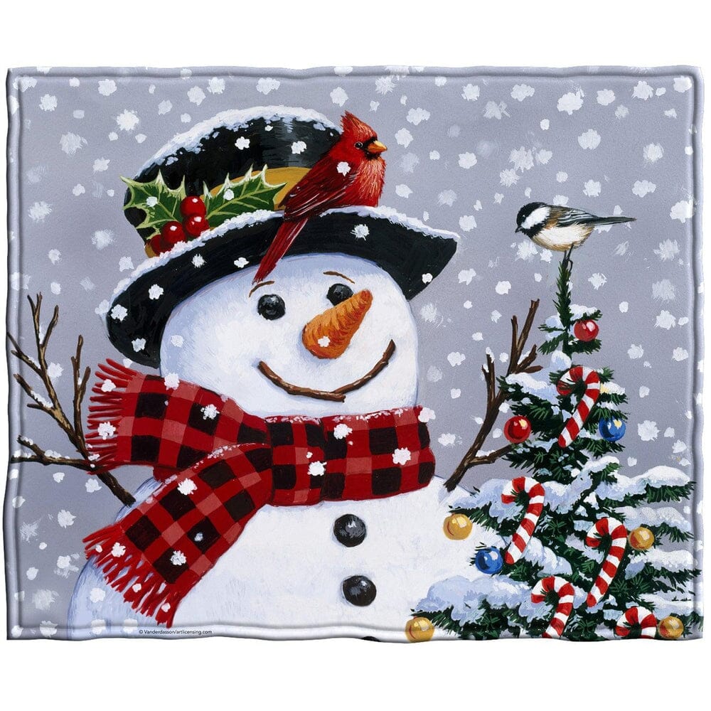 Snowman Super Soft Plush Fleece Throw Blanket