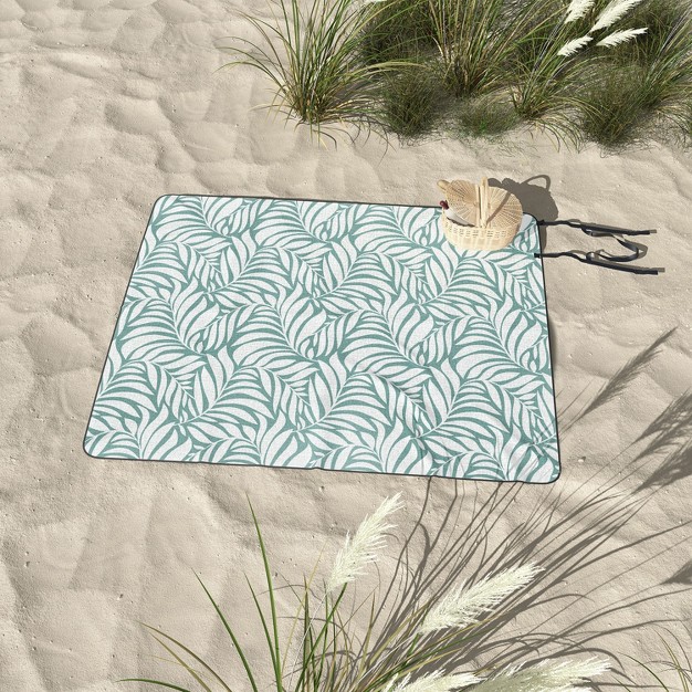 Heather Dutton Flowing Leaves Seafoam Picnic Blanket Deny Designs