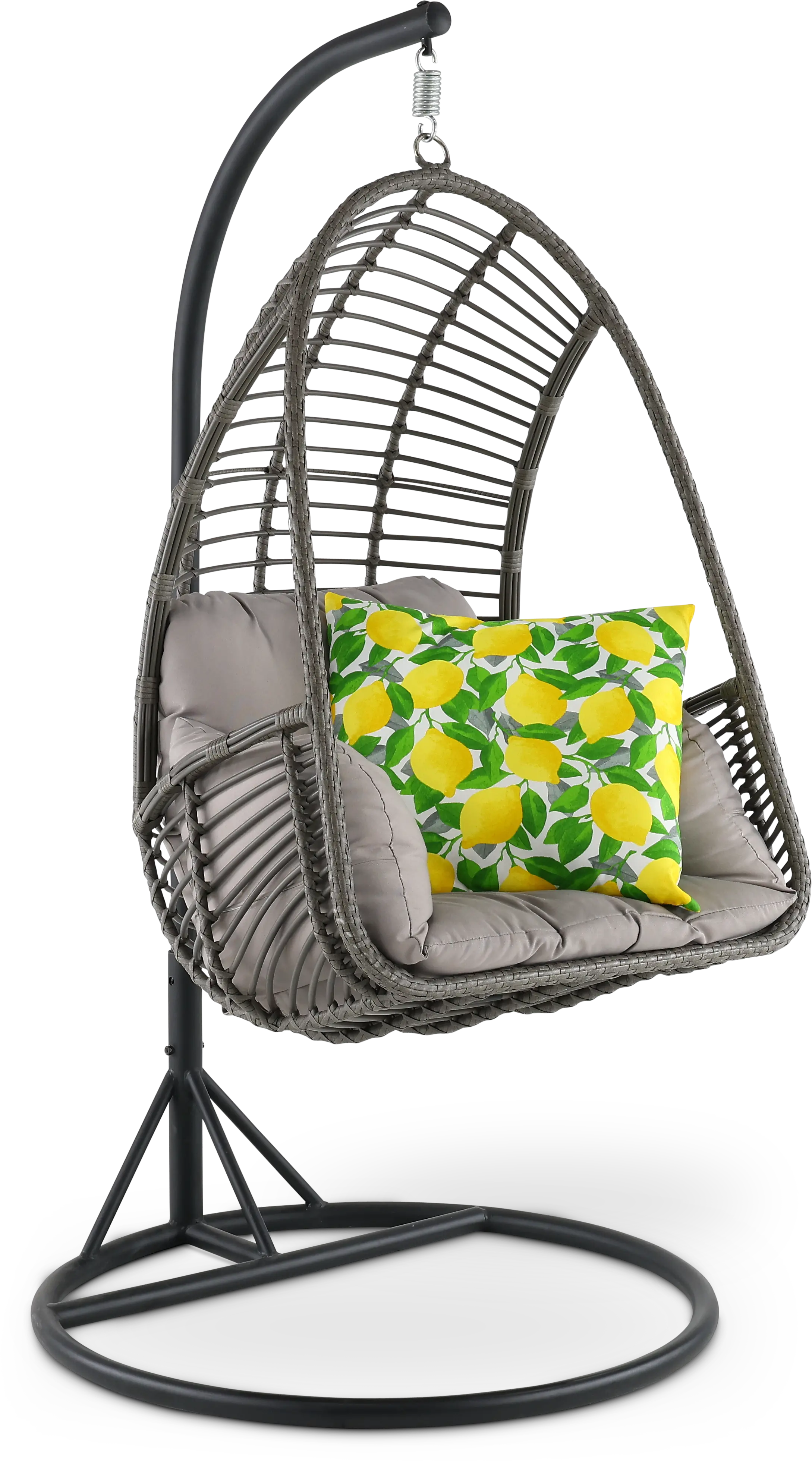 Metal Wicker Outdoor Hanging Chair with Cushion