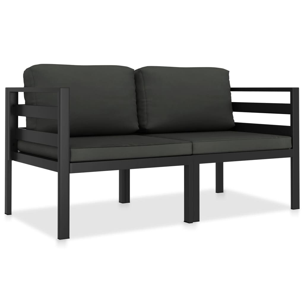 2 Piece Patio Sofa Set with Cushions Aluminum Anthracite - Overstock - 36365408