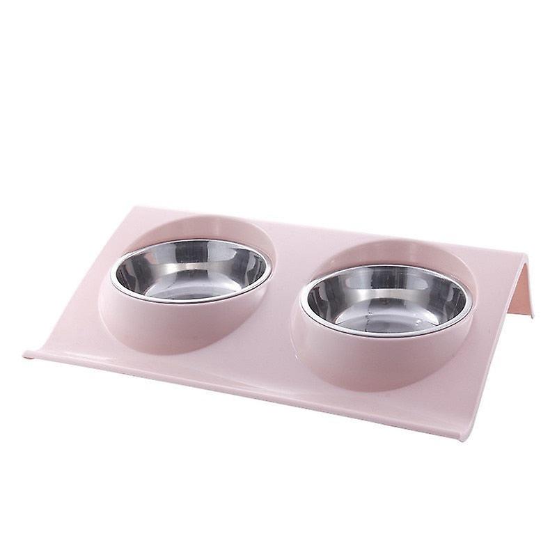 No spill high station double dog bowl