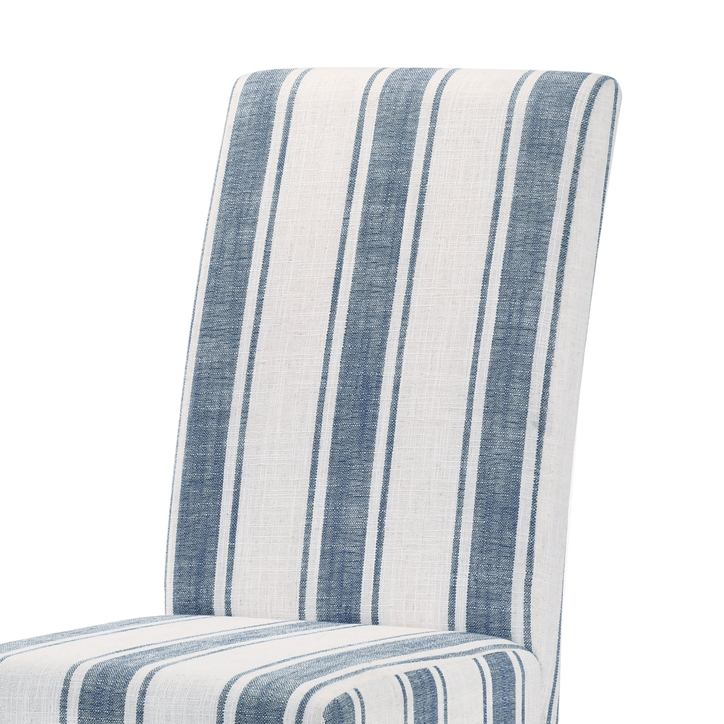 Percival Contemporary Upholstered Striped Dining Chairs, Set of 2