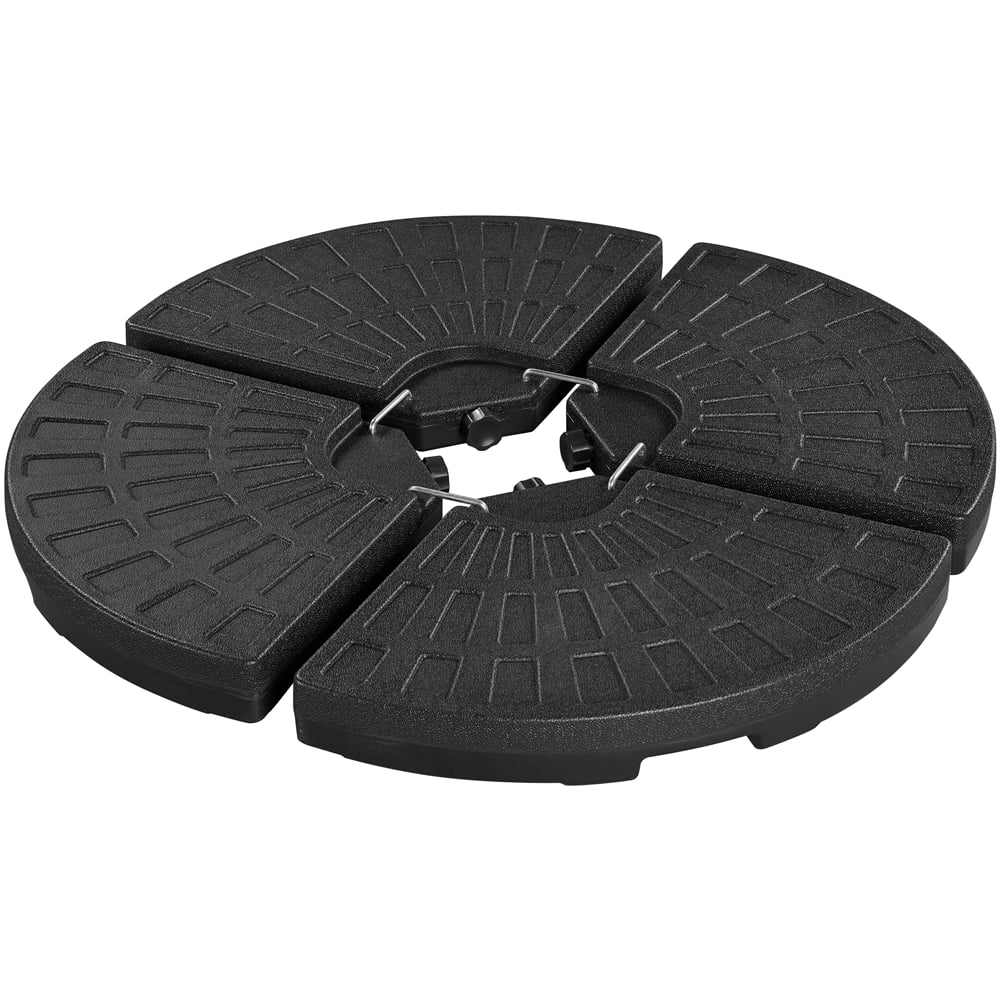 Easyfashion 14.9 lbs. Black Round Polyethylene Patio Umbrella Base