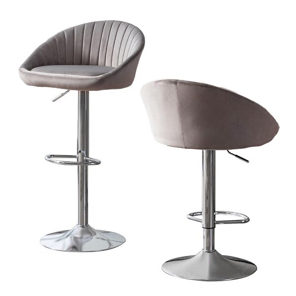 Modern Bar Stools with Back and Footrest， set of 2