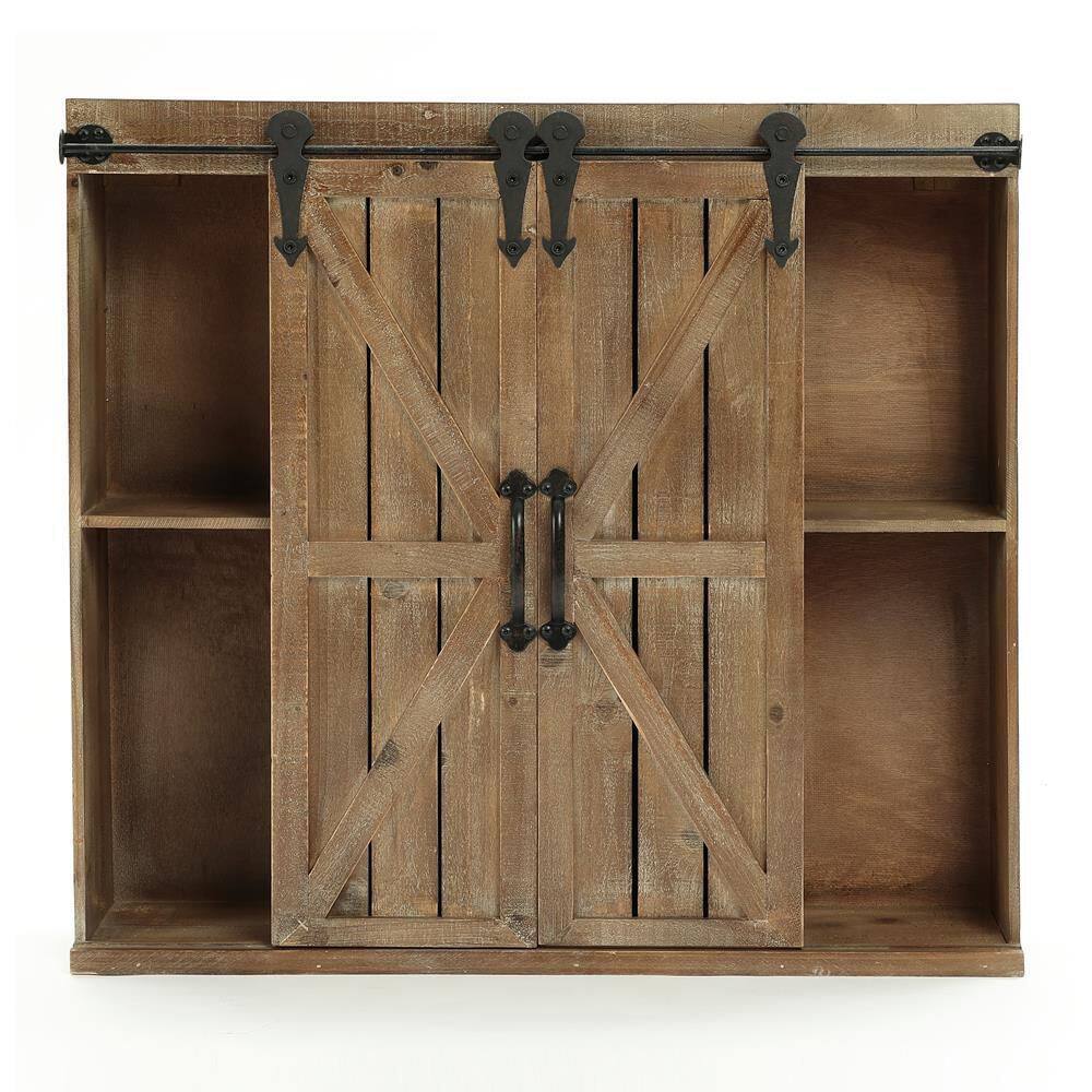 LuxenHome Wood Farmhouse Storage Wall Cabinet WHIF772