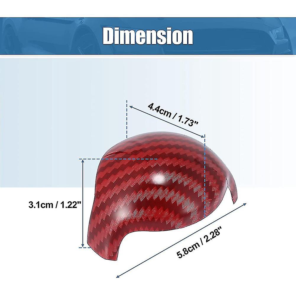 Gear Shift Auto Knob Cover Interior Accessories For For 2015-2021 Abs Carbon Fiber 2pcs， Red