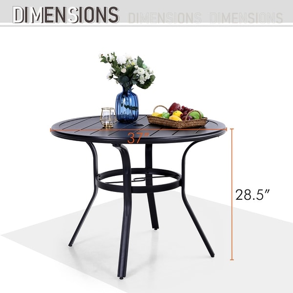 MAISON ARTS 5 Pieces Patio Dining Set，4 Spring Dining Chairs and 1 Round Table with 1.57