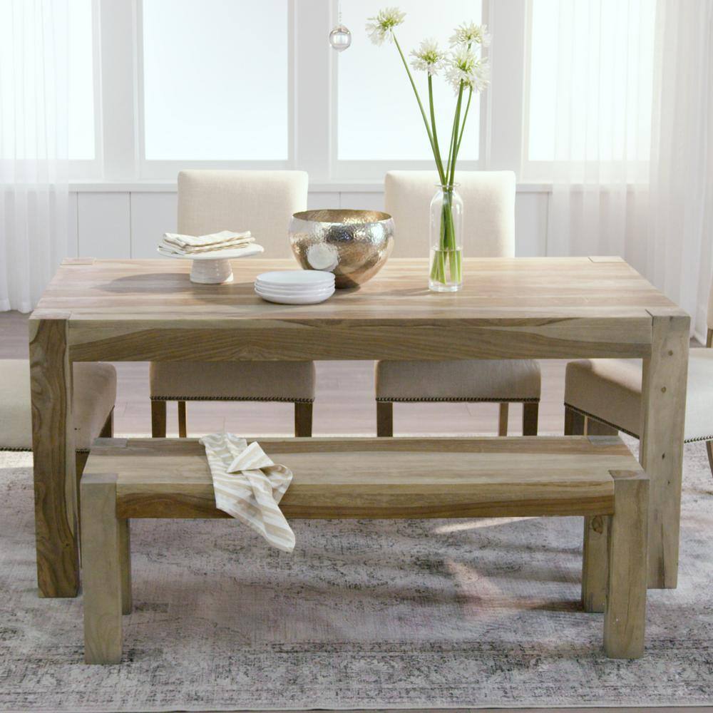 Home Decorators Collection Edmund Smoke Gray Wood Dining Bench HDC-5026