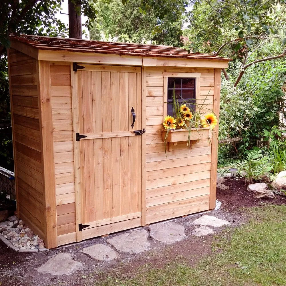 Outdoor Living Today Spacesaver 8 ft. x 4 ft. Western Red Cedar Single Door Shed SS84