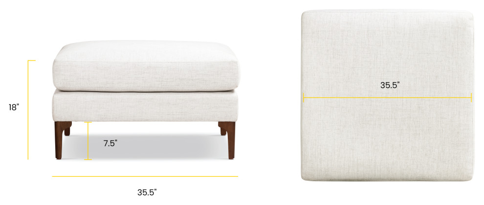 Poly and Bark Mateo Fabric Ottoman in Seashell White   Contemporary   Footstools And Ottomans   by Edgemod Furniture  Houzz